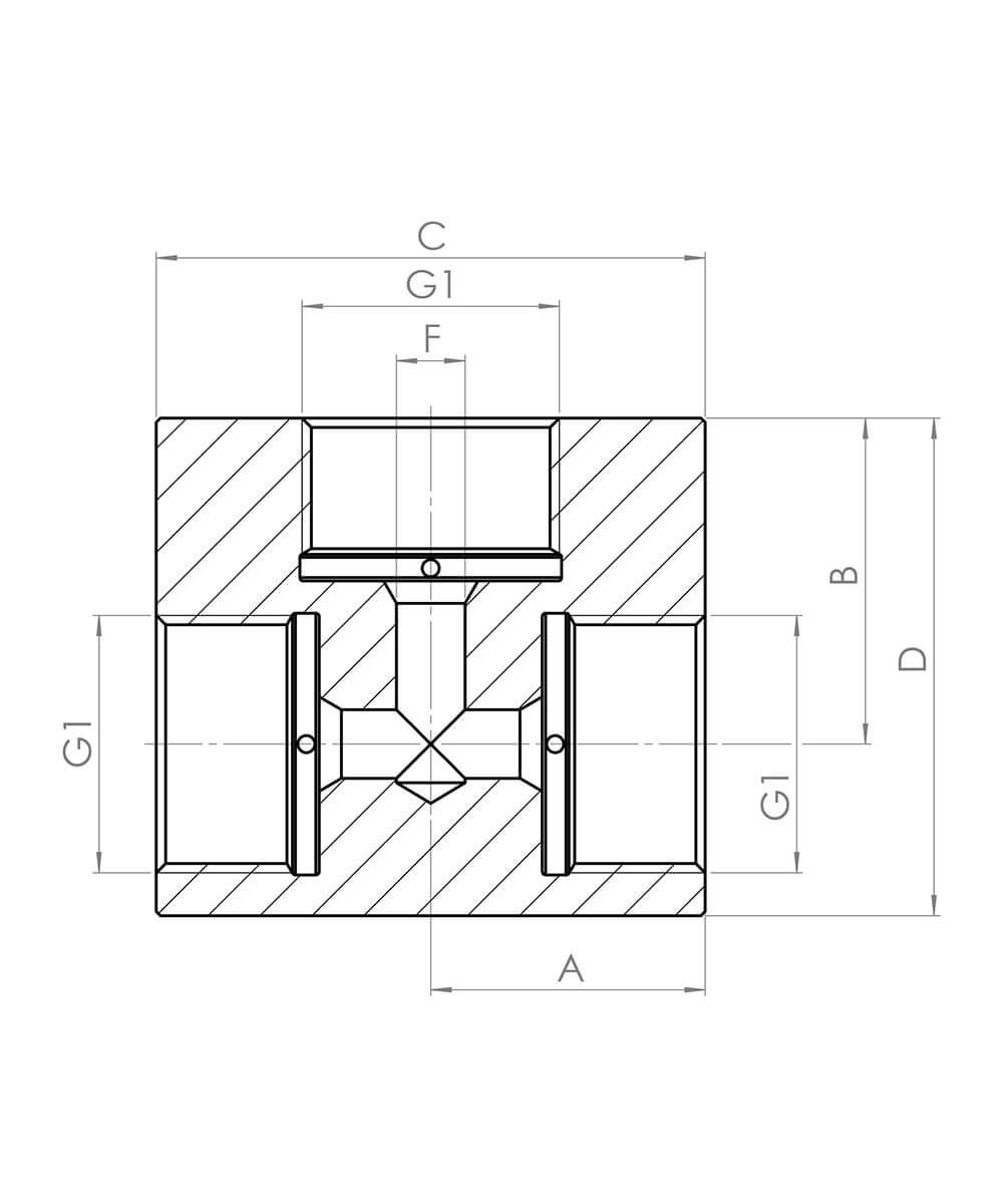 HP Tee Fittings M30x2 NW8 2.100 bar