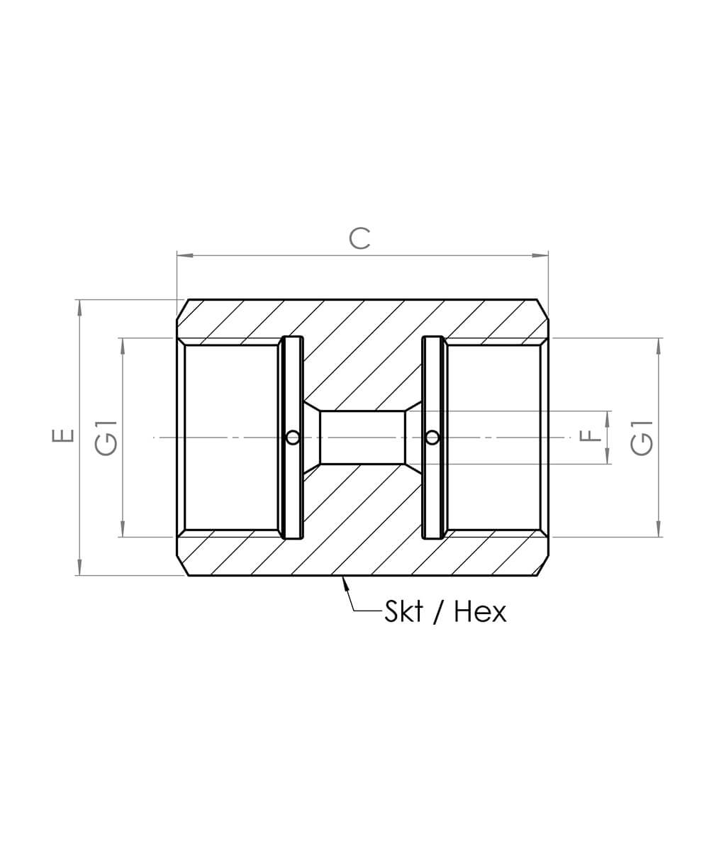 Union female-female M30x2-NW8-2.100-bar
